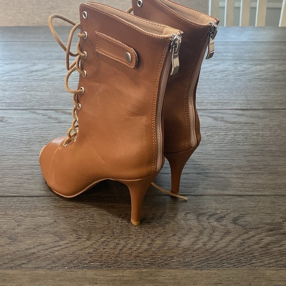 NWT BURJU Moment Nude Open Toe Lace Up Ankle Boots | Size 5.5 - Picture 12 of 12